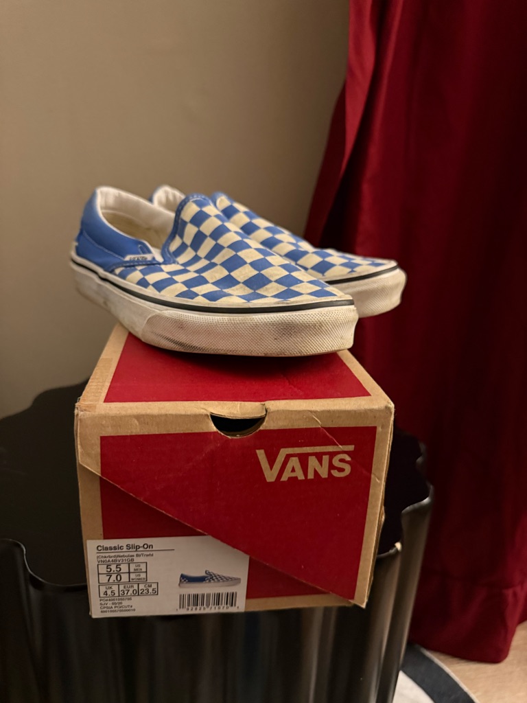 Vans Classic Slip-On Blue & White Checkerboard
